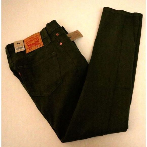 Levi's 511 Men's Sz 30x32 Green Stretch Slim Fit Straight Jeans $70 - Picture 7 of 7